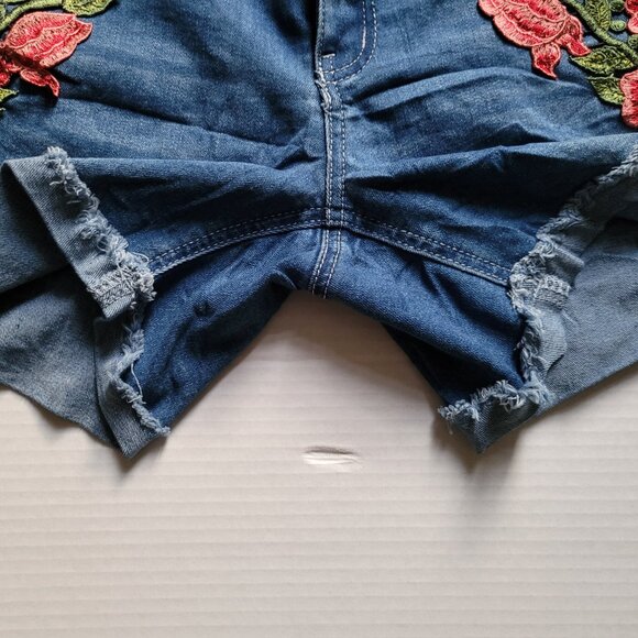 Boom Boom jean shorts cut off denim boho distressed summer cowgirl Western beach - Picture 10 of 13